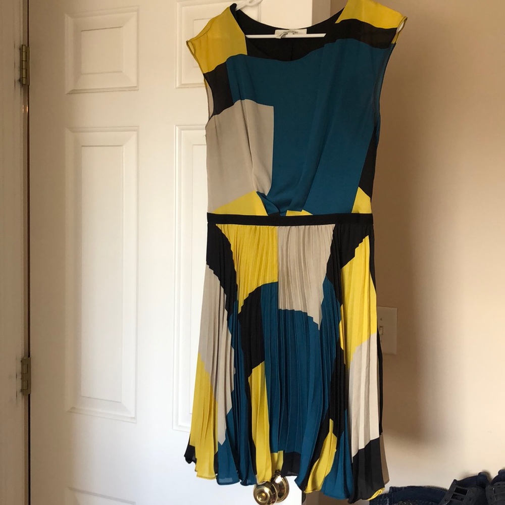 Blue yellow and black dress size 10